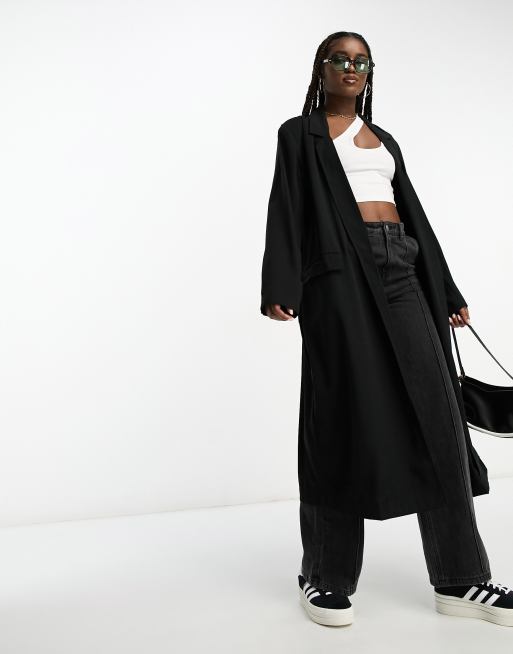 ASOS DESIGN Veste longue et douce Noir