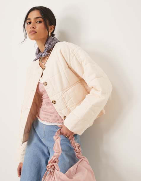 ASOS DESIGN - Veste matelassée courte et sans manches - Crème - view 1