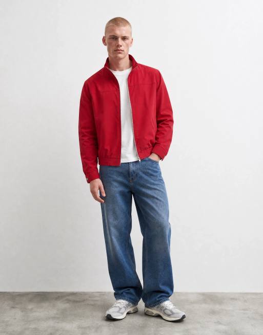 ASOS DESIGN veste oversize coupe carrée zippée à col cheminée rouge, 7 de 10