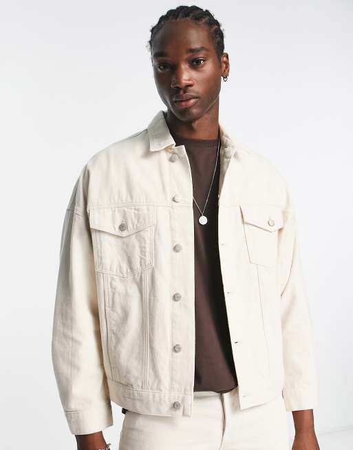 ASOS DESIGN - Veste oversize d'ensemble - Écru
