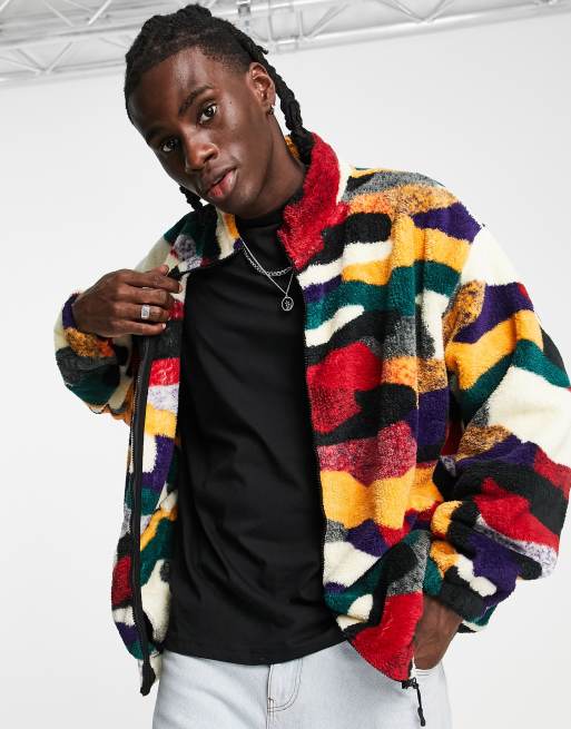 ASOS DESIGN - Veste oversize en imitation peau de mouton à imprimé sur toute la surface