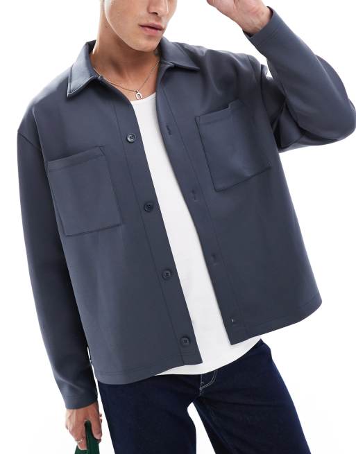 ASOS DESIGN - Veste oversize en néoprène - Anthracite