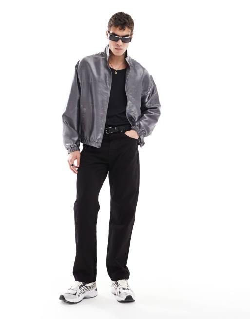 ASOS DESIGN - Veste oversize légère à col cheminée - Argenté, 2 de 4