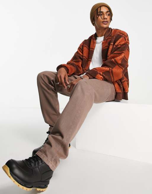 ASOS DESIGN - Veste oversize raccourcie e, imitation peau de mouton à carreaux - Marron, 4 de 4