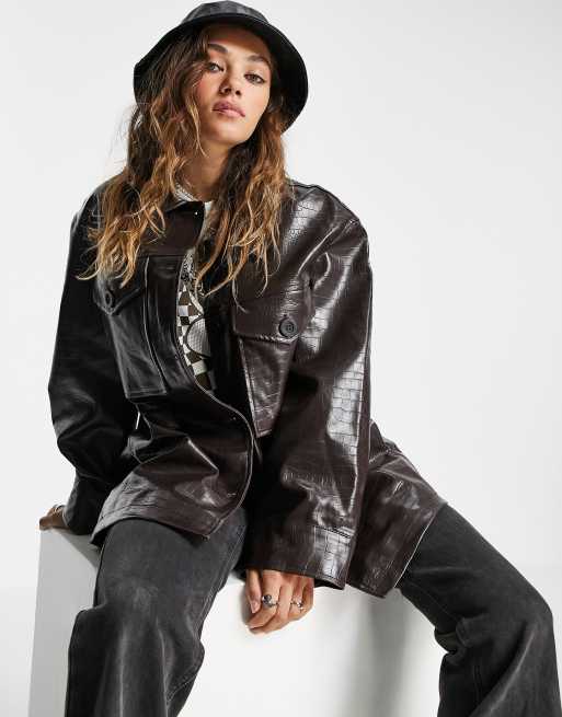 Leather Jacket Blouson Femme Asos Blouson Chemise Vinyl