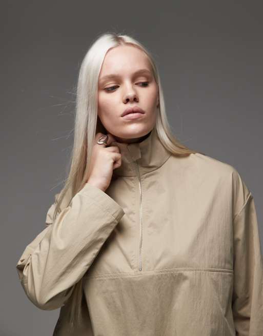 ASOS DESIGN - Veste technique avec col cheminée à fermeture éclair - Écru, 3 de 4