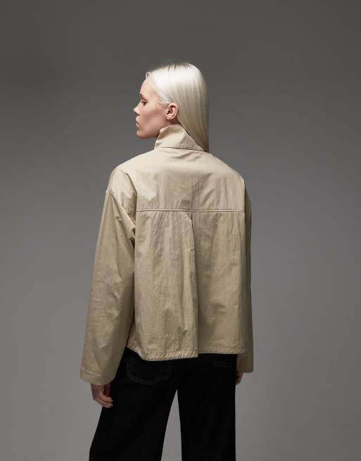 ASOS DESIGN - Veste technique avec col cheminée à fermeture éclair - Écru, 4 de 4