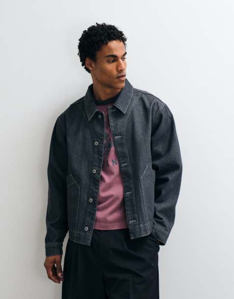 ASOS DESIGN veste trucker en jean en délavage brut noir - view 1