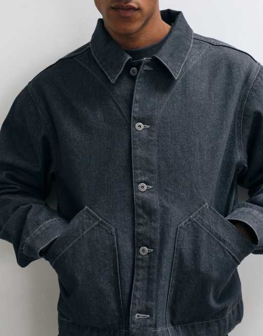 ASOS DESIGN veste trucker en jean en délavage brut noir, 2 de 5