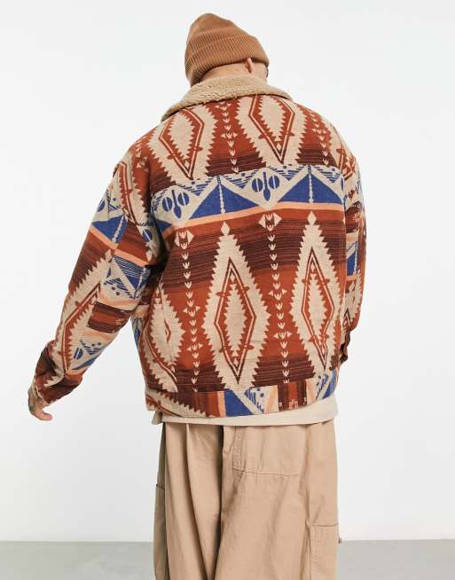 ASOS DESIGN - Veste western oversize à imprimé aztèque avec col en imitation peau de mouton, 2 de 4