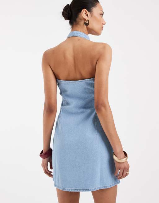 ASOS DESIGN - Vestido corto con cuello mao y detalle de abertura discreta, 4 de 4