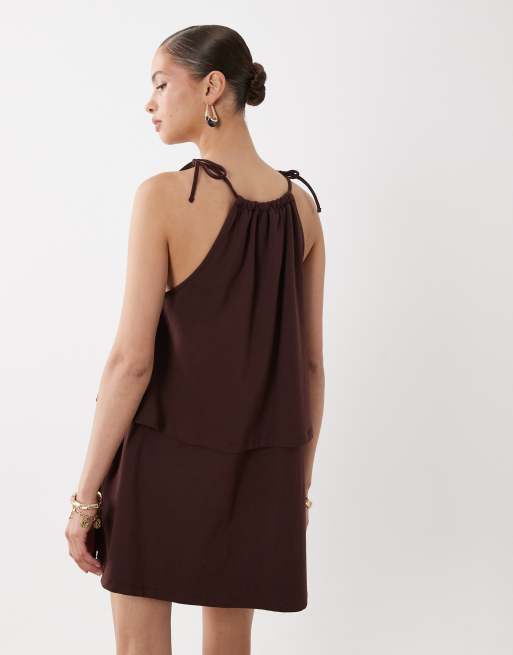 ASOS DESIGN - Vestido corto estilo babydoll con lazada en el cuello, 4 de 4