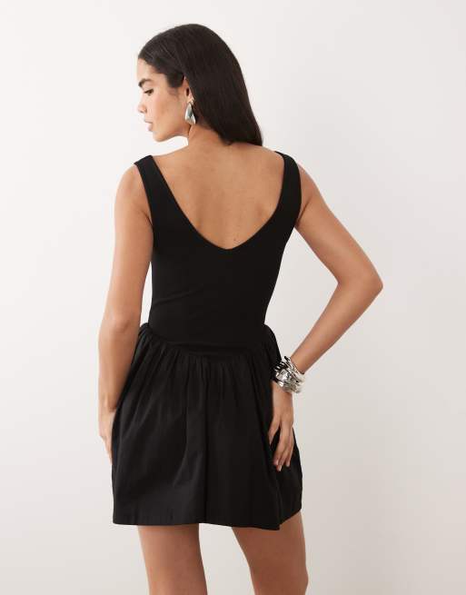 ASOS DESIGN - Vestido corto negro con cintura estilo corsé, 4 de 4