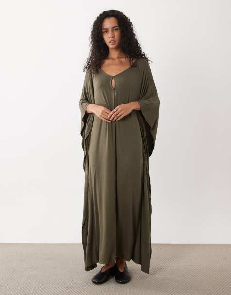 ASOS DESIGN - vestido maxi capa marrón - view 1
