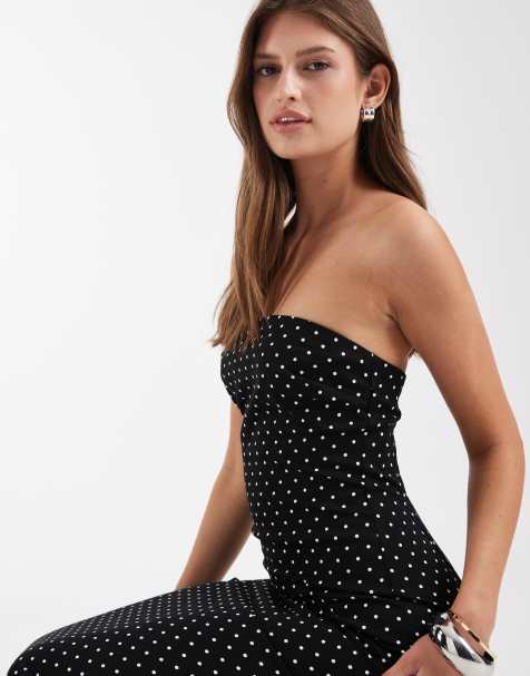 ASOS DESIGN - Vestido midi palabra de honor con estampado de lunares - view 1