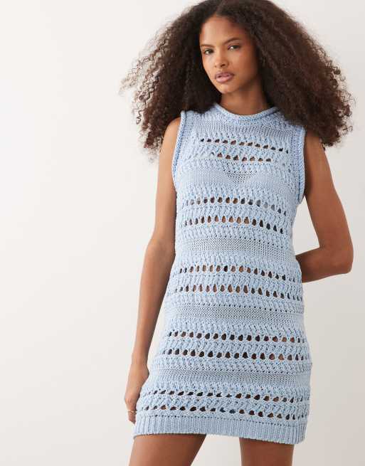 ASOS DESIGN - Vestido veraniego color crudo de punto de croché, 2 de 4