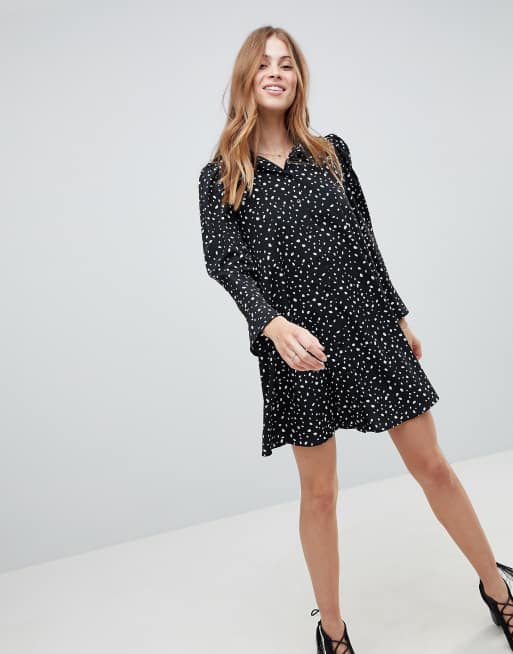 ASOS DESIGN - Vestitino mini a pois sparsi a maniche lunghe, 4 di 4