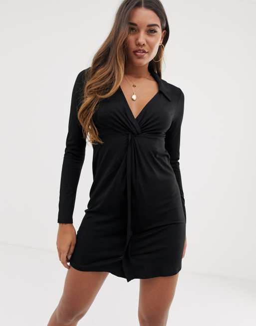ASOS DESIGN - Vestito camicia a incrocio