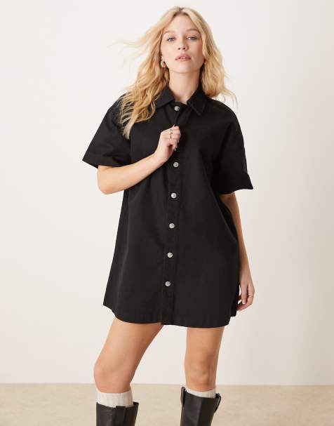 ASOS DESIGN - Vestito camicia di jeans nero - view 1