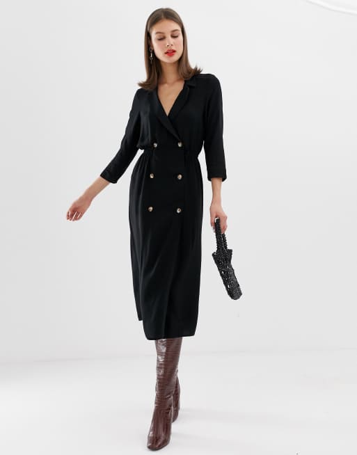 ASOS DESIGN - Vestito camicia midi con colletto e doppi bottoni, 4 di 4