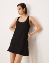 ASOS DESIGN sleeveless seam details mini dress in mushroom