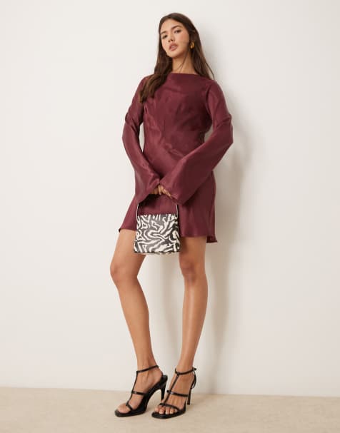 ASOS DESIGN - Vestito corto con schiena scoperta e maniche a pipistrello - view 1
