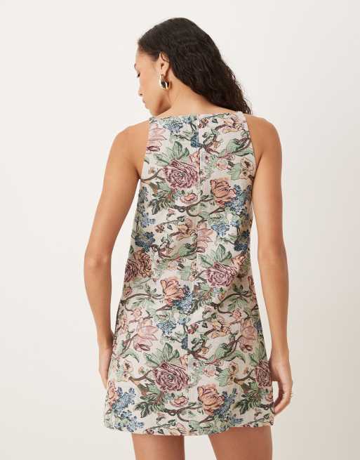 ASOS DESIGN - Vestito corto con spalline sottili e stampa stile arazzo, 3 di 4