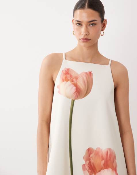 ASOS DESIGN - Vestito corto grembiule strutturato con stampa a fiori - view 1