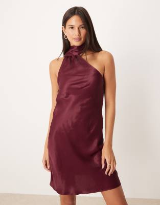 Asos Design Vestito Rosso Raso Corto Abito Corto Asos Tubino Rosso