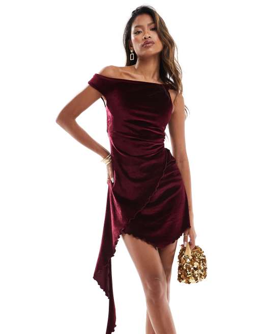 Corto Vestito Velluto Bordeaux Vestiti Eleganti Vestito Velluto