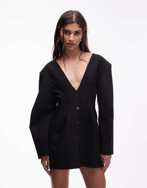 ASOS DESIGN - Vestito corto sartoriale sagomato sui fianchi, 4 di 4