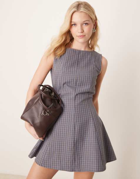 ASOS DESIGN - Vestito corto stretto in vita con cuciture a vista - view 1