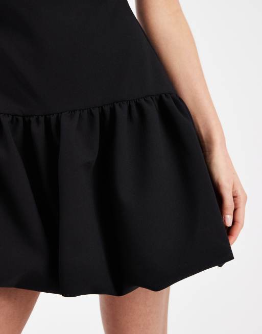 ASOS DESIGN - Vestito corto strutturato nero con fondo a palloncino, 4 di 4