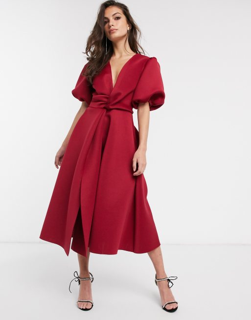 Asos Vestiti Cerimonia . ASOS DESIGN - Vestito da cerimonia midi con dettaglio ...