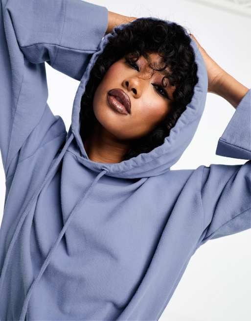 ASOS DESIGN - Vestito felpa corto con cappuccio oversize e gonna fasciante , 2 di 4