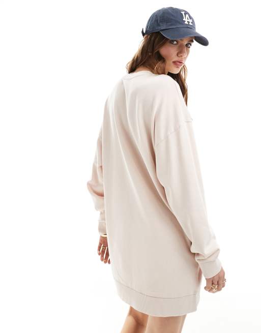 ASOS DESIGN Vestito felpa oversize rosa con stampa 