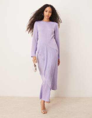 ASOS DESIGN - Vestito lungo a balze lilla con volant - view 1
