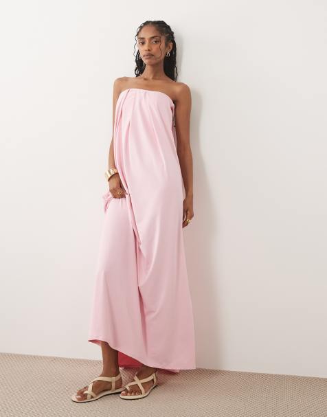 ASOS DESIGN - Vestito lungo a fascia rosa - view 1
