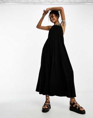 ASOS DESIGN halter maxi dress in black  - ASOS Price Checker