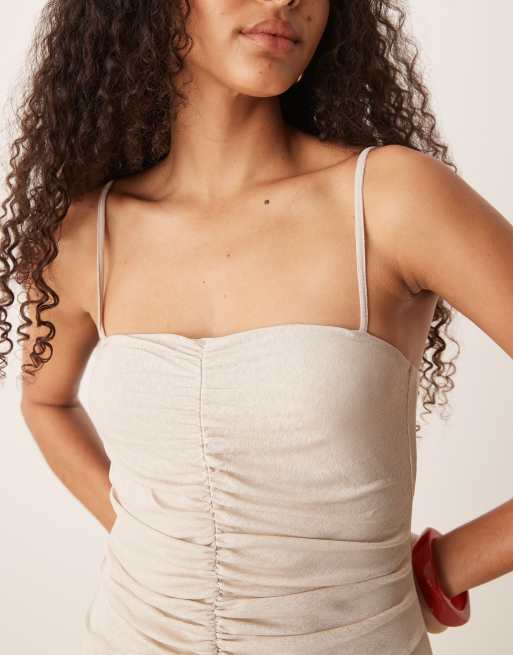 ASOS DESIGN - Vestito lungo con corpetto arricciato, 2 di 4