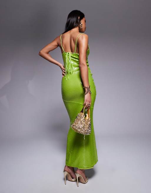 ASOS DESIGN Vestito lungo con scollo ad anello e spalline sul