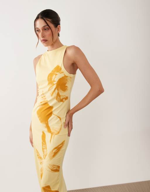ASOS DESIGN - Vestito lungo con stampa di conchiglie, 4 di 4