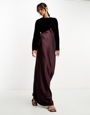 Vestito lungo velluto bordeaux new arrivals
