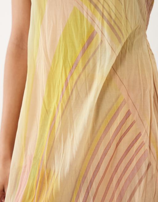 ASOS DESIGN - Vestito lungo in rete a fiori semitrasparente stropicciato, 3 di 4