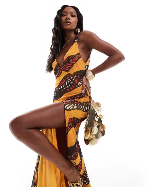 honor sequin dress - rose gold Wholesale Gold Ribbon Sarong Dress with Elastic Bodice, Double Sash and  Scalloped or Straight Hemline