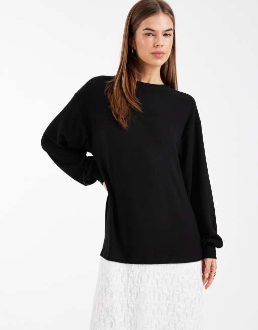 ASOS DESIGN - Vestito lungo morbidissimo ibrido in pizzo nero e bianco, 3 di 4