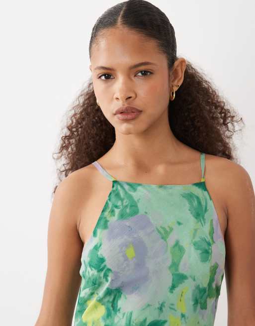 ASOS DESIGN - Vestito lungo senza maniche in chiffon con fondo godet, 3 di 4