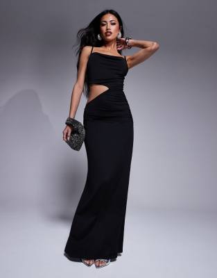 ASOS DESIGN - Vestito lungo sinuoso nero con cut-out - view 1