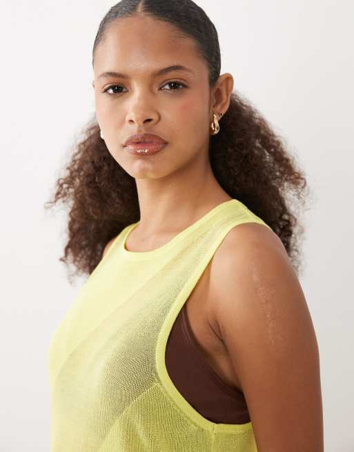 ASOS DESIGN - Vestito lungo trasparente giallo acceso, 3 di 4