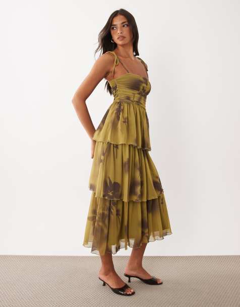 ASOS DESIGN vestito midaxi in rete con stampa tie-dye - view 1